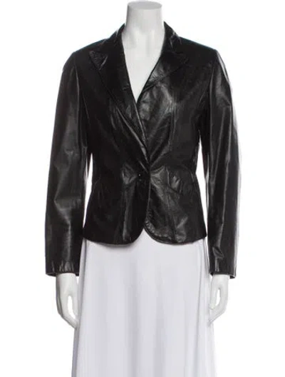 Pre-owned Casablanca Leather Evening Jacket In Gray