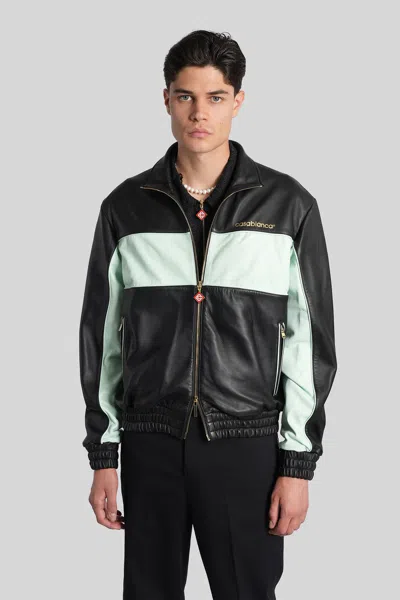 CASABLANCA LEATHER JACKET IN BLACK LEATHER