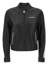 Casablanca Womens Black Racer Regular-fit Leather Jacket In Black