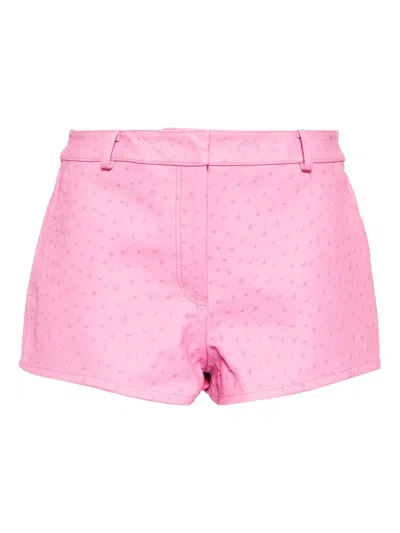 Casablanca Leather Shorts In Pink