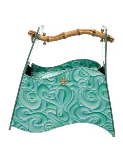 Pre-owned Casablanca Leather Top Handle Bag In Green