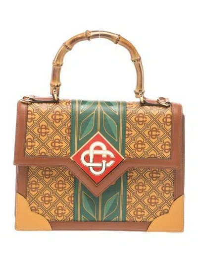 Pre-owned Casablanca Leather Top Handle Bag In Neutrals