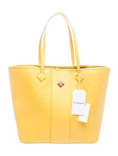 Pre-owned Casablanca Leather Tote W/ Tags In Yellow