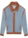 Casablanca 'patterned Signature' Jacket Contrast Trim In Blue