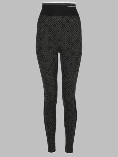 Casablanca Leggings Monogram Senza Cuciture In Animal Print