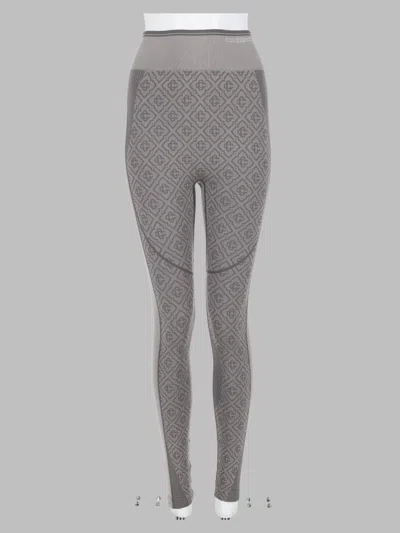 Casablanca Leggings Senza Cuciture Con Motivo Monogram In Metallic