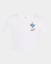Casablanca Lete En Liberte Print Crop Baby T-shirt In White