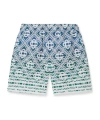 Casablanca Cotton Blend Bermuda Shorts With Geometric Pattern In White
