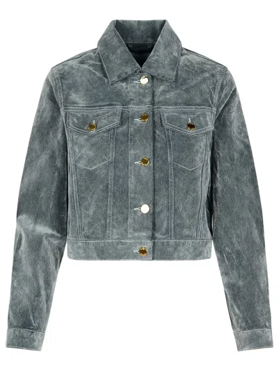 CASABLANCA CASABLANCA LIGHT BLUE COTTON BLEND JACKET WOMEN