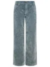 Casablanca Wide-leg Design Cotton Blend Jeans In Blue
