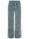 Casablanca Wide-leg Design Cotton Blend Jeans In Blue