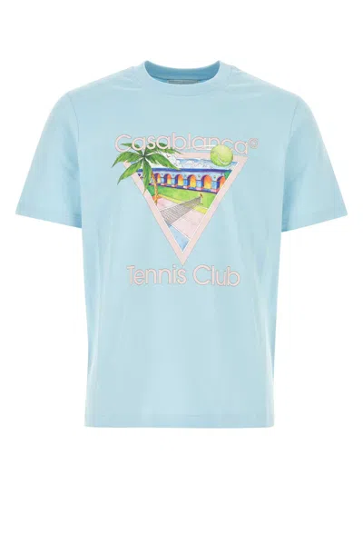 Casablanca Ssense Exclusive Blue 'tennis Club' Icon T-shirt