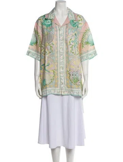 Pre-owned Casablanca Linen Paisley Print Tunic In Neutral
