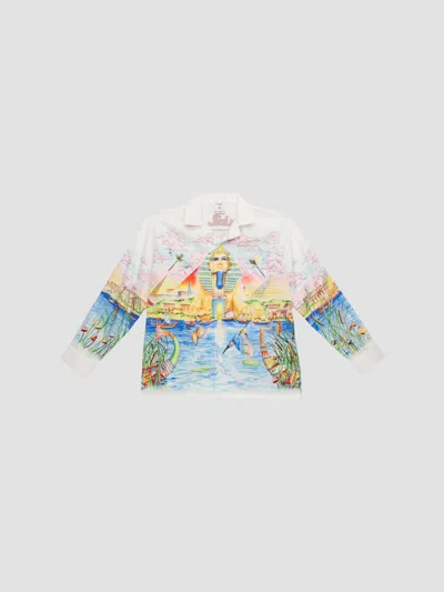 Casablanca Kids' Graphic-print Long-sleeve Shirt In Multi