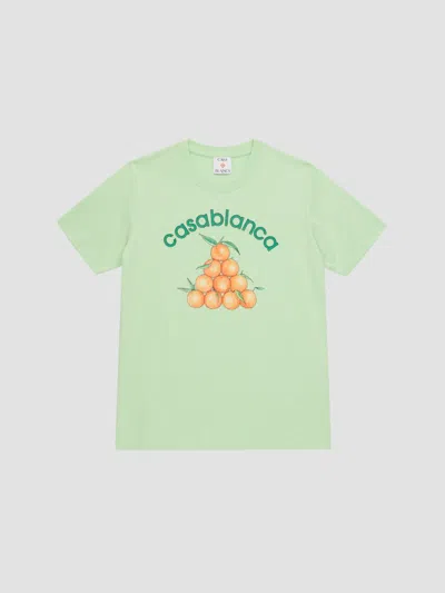Casablanca Kids' Little Boy's & Boy's Logo Orange T-shirt In Green