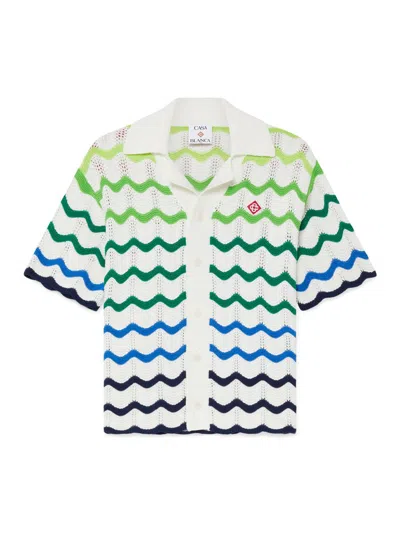 CASABLANCA LITTLE BOY'S & BOY'S STRIPED WAVE KNIT SHIRT