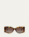 Casablanca Logo Acetate & Metal Sunglasses In T-shell/ Yellow/ Gold/ Brown