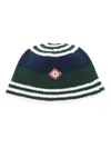 Casablanca Logo-appliqué Crochet Bucket Hat In Blue