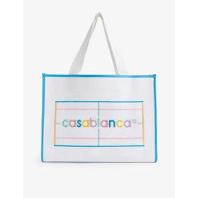 Casablanca Embroidered Knit Shopper In Multicolor