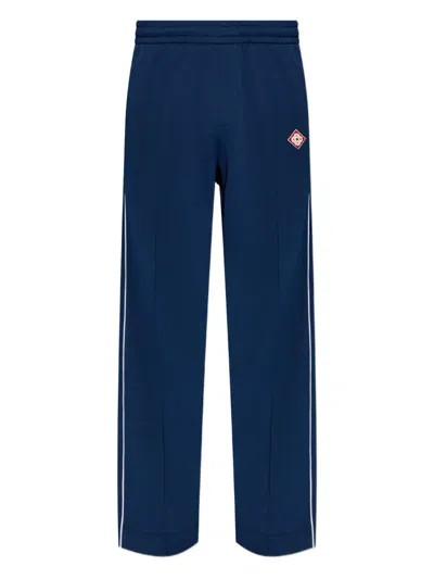 Casablanca Piqué Track Pants In Blue