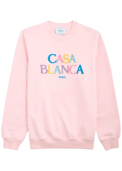 Casablanca Logo-appliquéd Cotton Sweatshirt In Pink