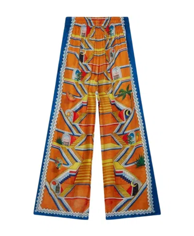 CASABLANCA CASABLANCA GRAPHIC-PRINTED HIGH-WAIST WIDE-LEG TROUSERS