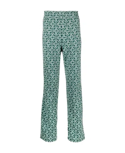 Casablanca Logo Casual Pants In Green