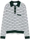 Casablanca Long-sleeved Knitted Polo Shirt In White