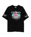 Casablanca Blades Printed Organic Cotton-jersey T-shirt In Black