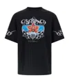 Casablanca Blades Printed Organic Cotton-jersey T-shirt In Black
