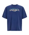 Casablanca Oversized T-shirt With Chrome Text Print In Blue