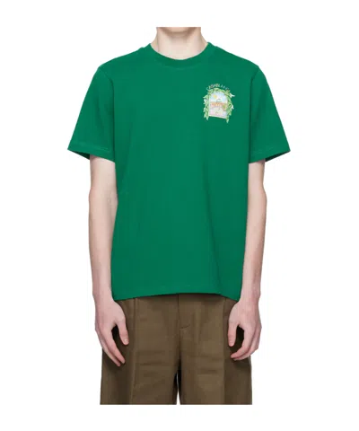Casablanca Logo Crew Neck T-shirt In Green