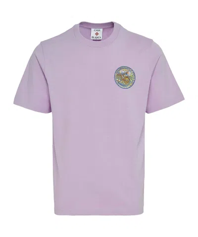 Casablanca Logo Crew Neck T-shirt In Purple