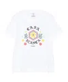 Casablanca Graphic Print Crew Neck Short Sleeve Top In White