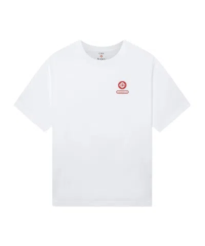 Casablanca White Dragonfly Floral Oversized T-shirt In Neutral