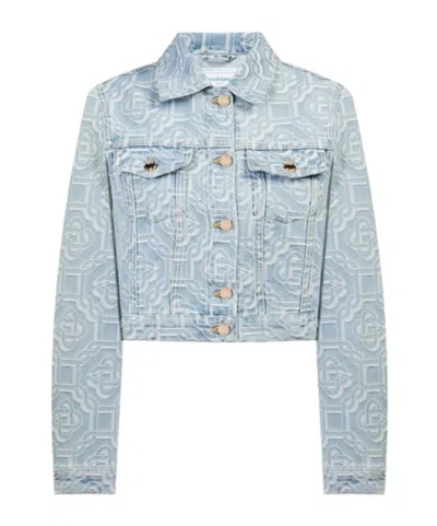 Casablanca Logo Denim Jacket In Blue