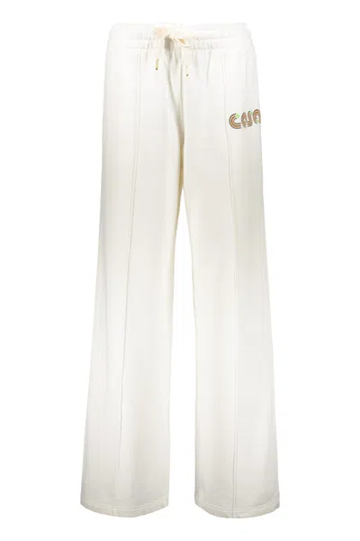 Casablanca Logo Detail Cotton Track-pants In White