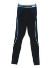 Casablanca Seamless High-waisted Leggings With Ribbed Texture Panels In Blue