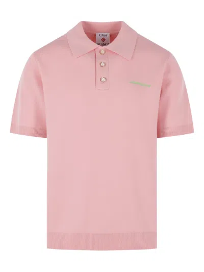 Casablanca Logo-detail Polo Shirt In Pink