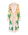 Casablanca Printed Silk Robe In Nude