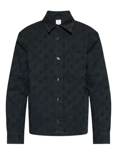 Casablanca Monogram Denim Shirt In Black