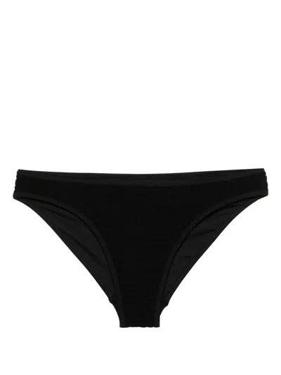 Casablanca Logo-embossed Textured Bikini Brief In Black