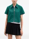 Casablanca Logo-embossed Zip-front Shirt In Green