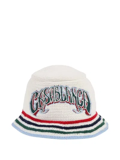 Casablanca Logo-embroidered Bucket Hat In White