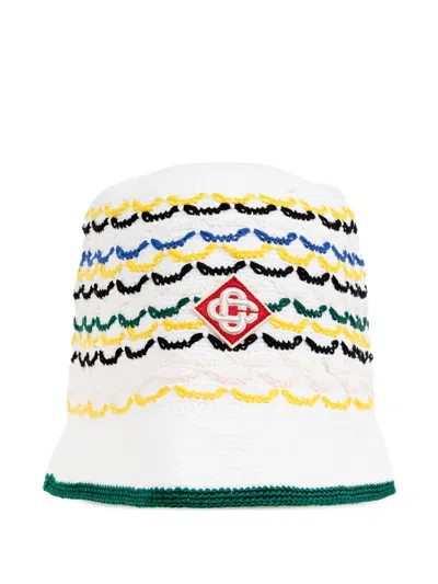 Casablanca Logo-embroidered Bucket Hat In White