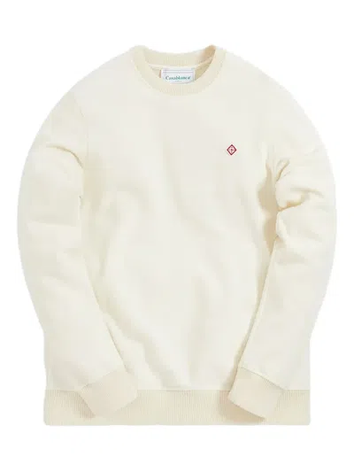 Casablanca Logo-embroidered Crew-neck Sweatshirt In White