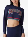 Casablanca Baseball Sweatshirt With Lettering Logo In Blue