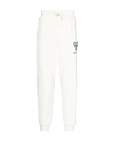 Casablanca Logo-embroidered Drawstring Track Pants In White