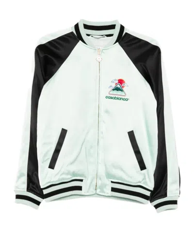 CASABLANCA CASABLANCA EMBROIDERED SATIN BOMBER JACKET