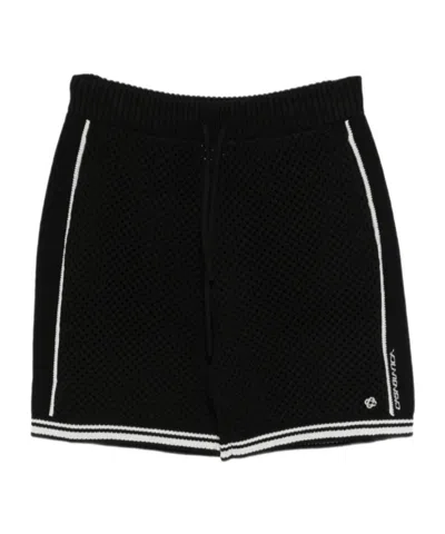 Casablanca Logo Embroidered Mesh Bermuda Shorts In Black